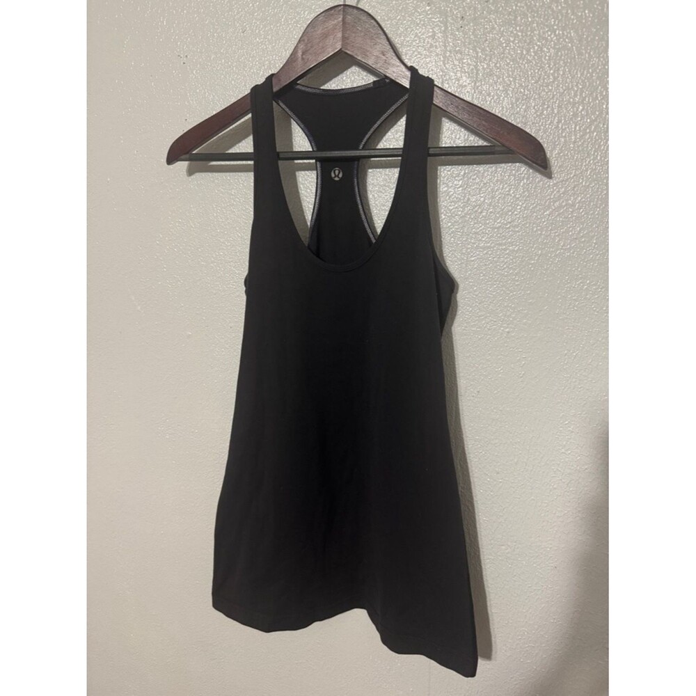 Lululemon Black Cool Racerback Tank Top Original Long Athletic Yoga Gym Workout